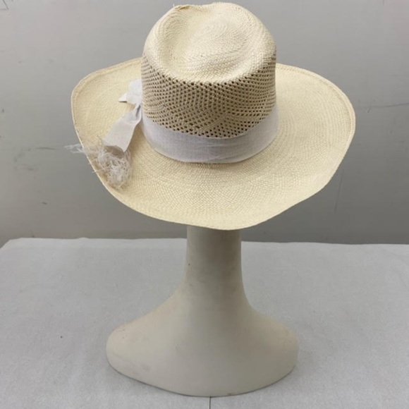 Cream Woven Derby Hat
